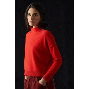 PILCRO Alani Red 100% Cashmere Knit Mock Neck Sweater, Size XS